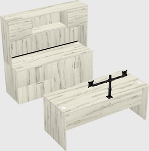 Parallel desk with credenza