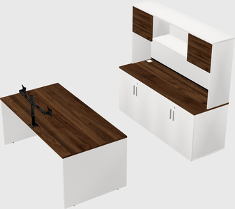 Parallel desk with credenza