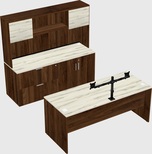 Parallel desk with credenza
