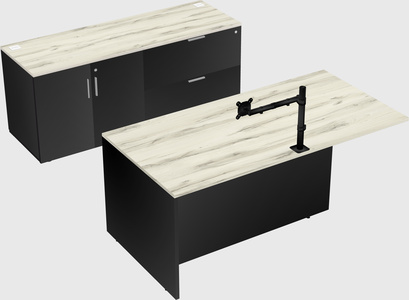 Executive parallel desk with credenza