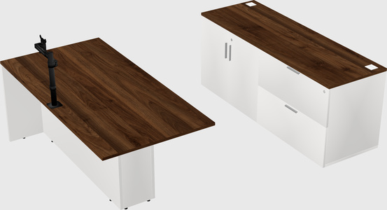 Executive parallel desk with credenza