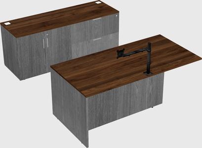 Executive parallel desk with credenza