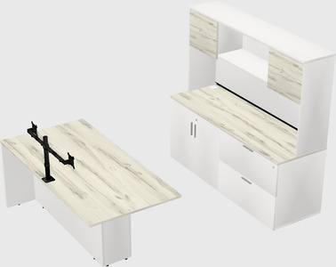 Executive parallel desk with credenza