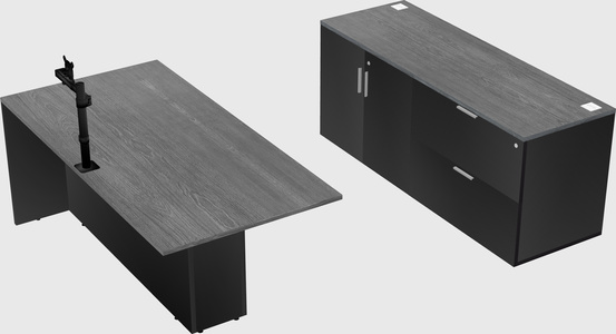 Executive parallel desk with credenza