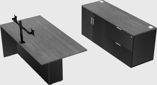 Executive parallel desk with credenza