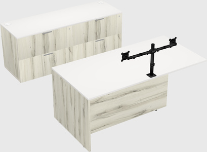 Executive parallel desk with credenza