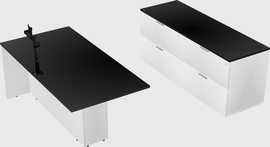 Executive parallel desk with credenza