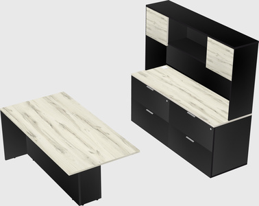 Executive parallel desk with credenza
