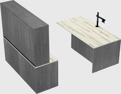 Executive parallel desk with credenza