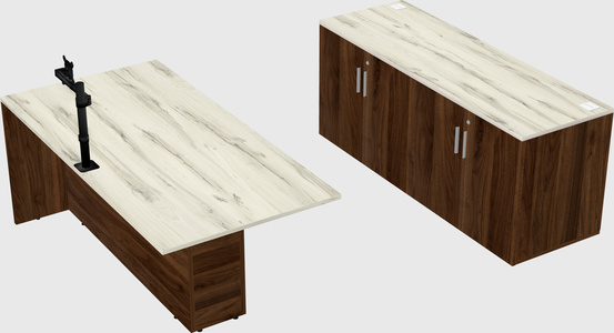 Executive parallel desk with credenza