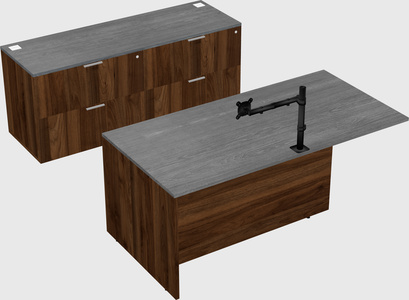 Executive parallel desk with credenza