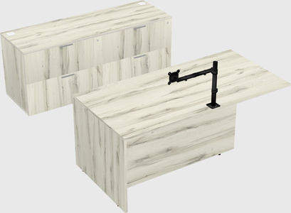Executive parallel desk with credenza