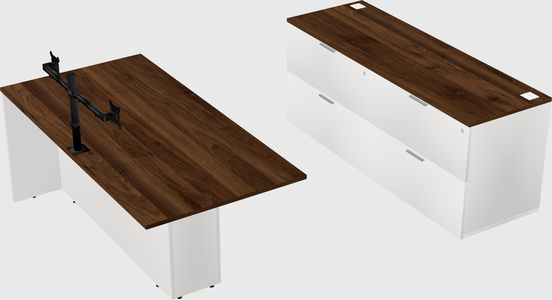 Executive parallel desk with credenza