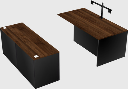 Executive parallel desk with credenza