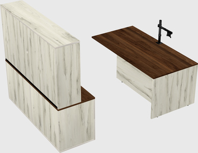 Executive parallel desk with credenza
