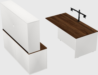 Executive parallel desk with credenza