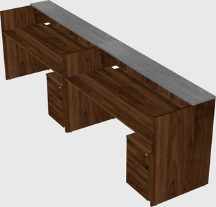 Shared u-shaped reception desks