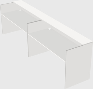 Shared u-shaped reception desks
