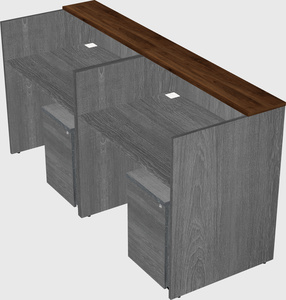 Shared u-shaped reception desks