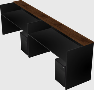 Shared u-shaped reception desks