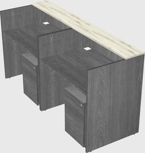 Shared u-shaped reception desks