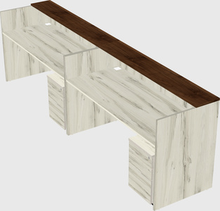 Shared u-shaped reception desks