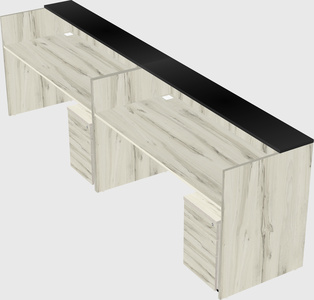 Shared u-shaped reception desks