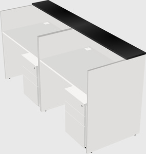 Shared u-shaped reception desks