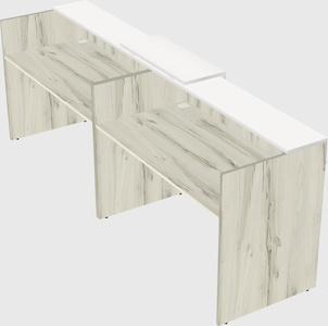 Shared u-shaped reception desks