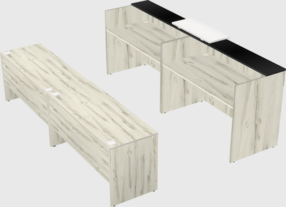 Shared u-shaped reception desks