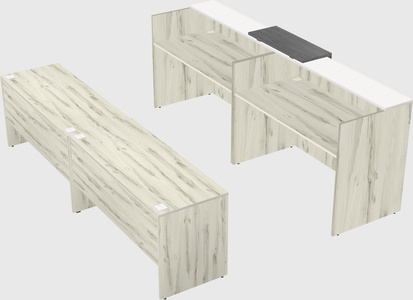 Shared u-shaped reception desks