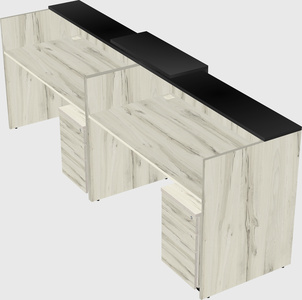 Shared u-shaped reception desks