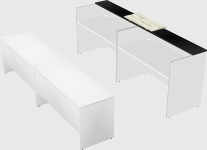 Shared u-shaped reception desks