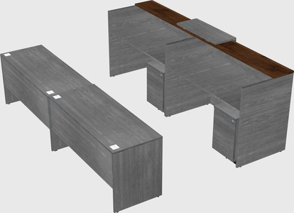 Shared u-shaped reception desks