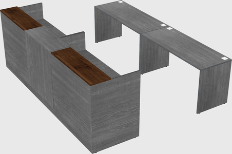 Shared u-shaped reception desks