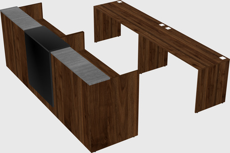 Shared u-shaped reception desks