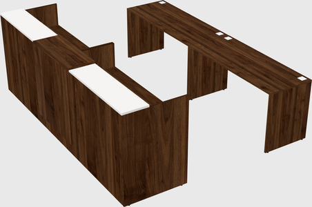 Shared u-shaped reception desks