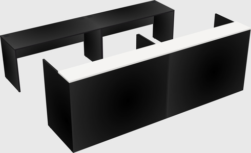 Shared u-shaped reception desks