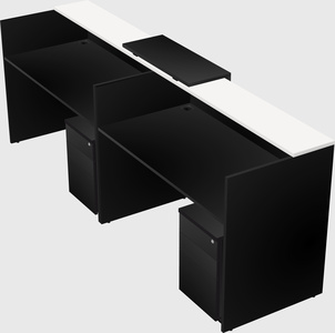 Shared u-shaped reception desks