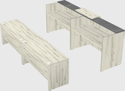 Shared u-shaped reception desks