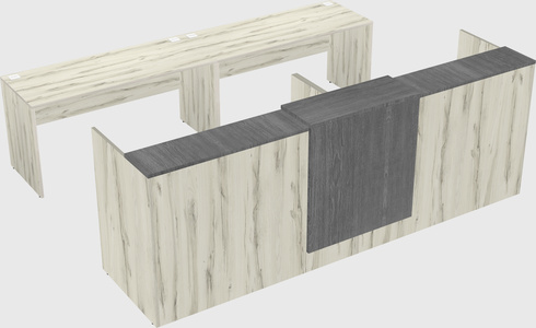 Shared u-shaped reception desks