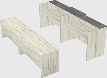 Shared u-shaped reception desks