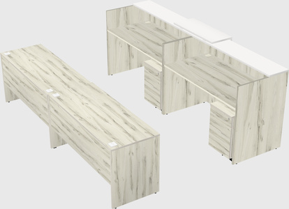 Shared u-shaped reception desks
