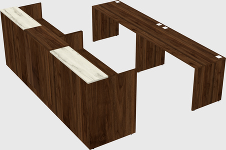 Shared u-shaped reception desks