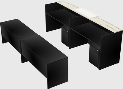 Shared u-shaped reception desks