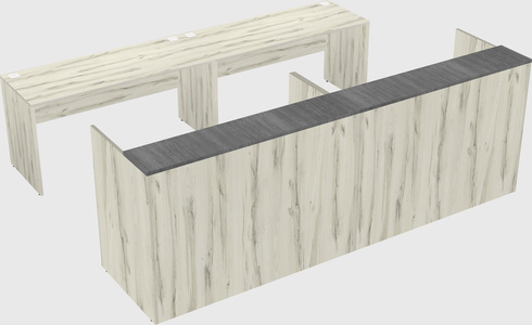 Shared u-shaped reception desks