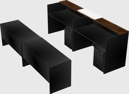 Shared u-shaped reception desks