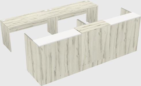 Shared u-shaped reception desks
