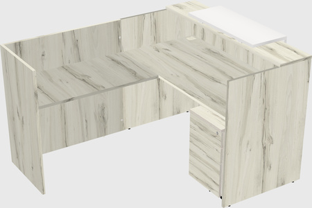 L-shaped modular reception
