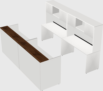 Shared u-shaped reception desks